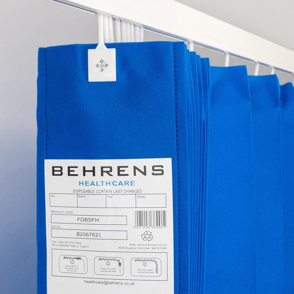 Disposable Curtain Hospital Blue Small Fixed Hook (375x200cm) Disposable Curtain Hospital Blue Small Fixed Hook (375x200cm)