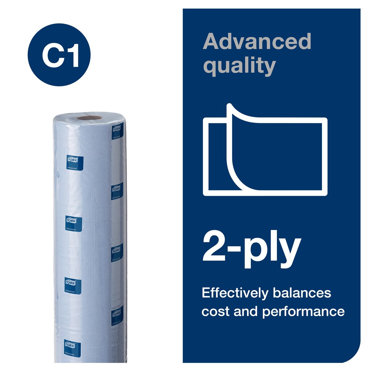 Tork Advanced C1 Couch Roll Blue 56m x9 Tork Advanced C1 Couch Roll Blue 56m x9