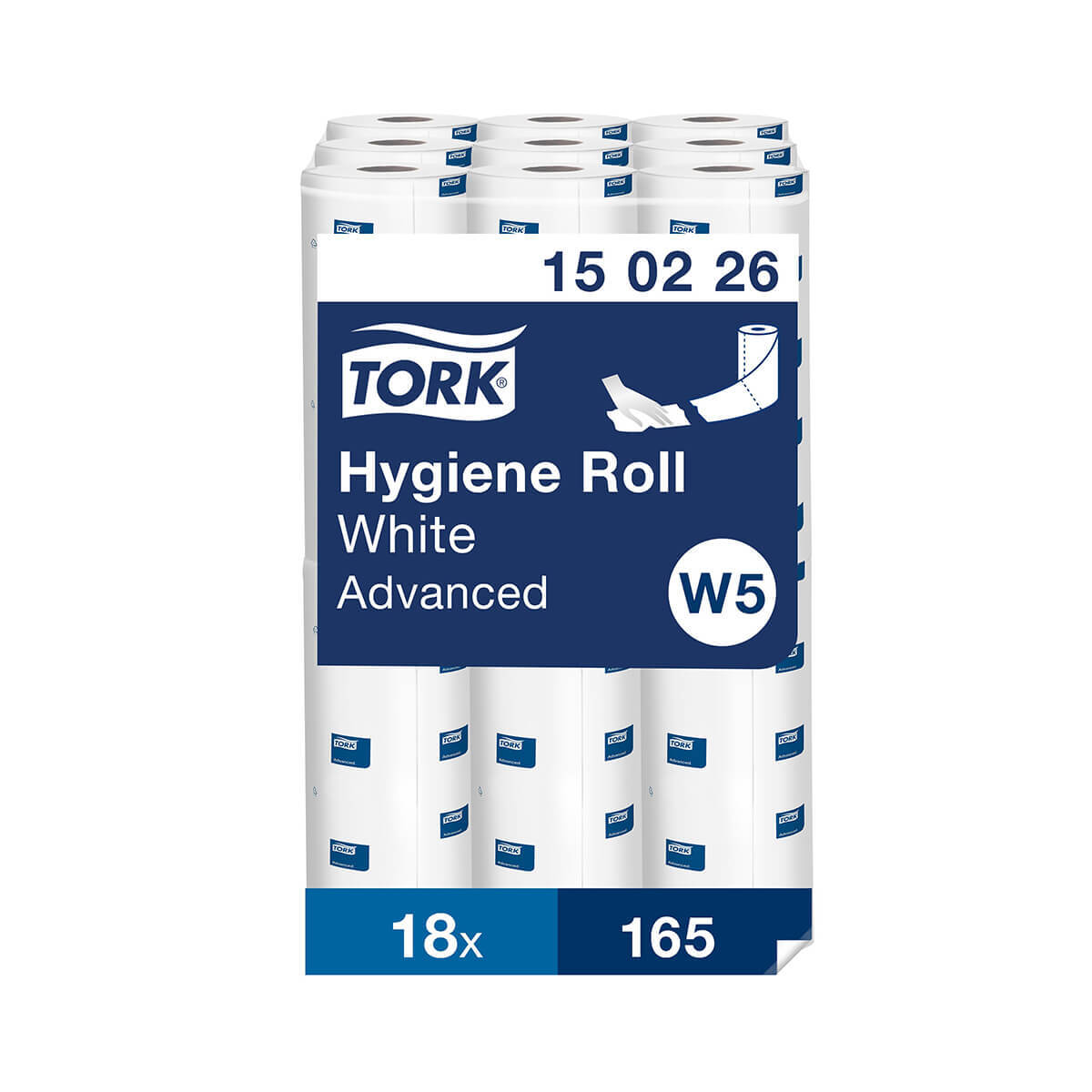 Tork W5 Hygiene Wiper Roll 2ply White 56m x18 Tork W5 Hygiene Wiper Roll 2ply White 56m x18