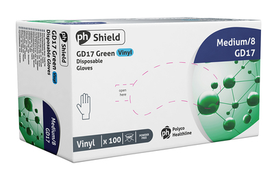 Non Medical Powder Free Vinyl Gloves Green Large x100