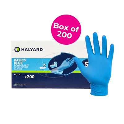 Basics Blue PF Extra Small Nitrile Gloves x200