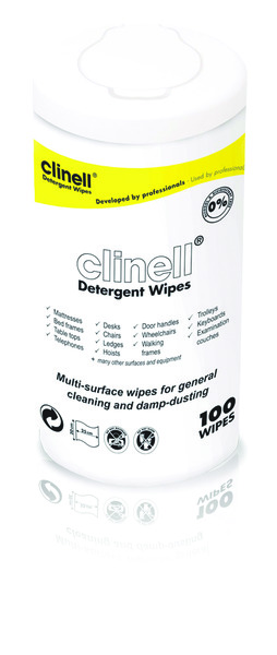 Clinel Detergent Wipes Tub x110