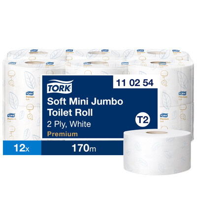 Tork Soft Mini Jumbo Toilet Roll White x12