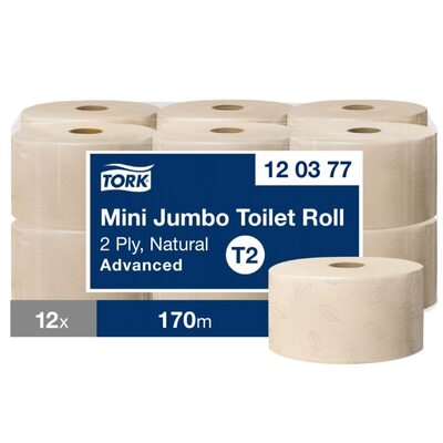 Tork Natural Mini Jumbo Toilet Roll Advanced X12