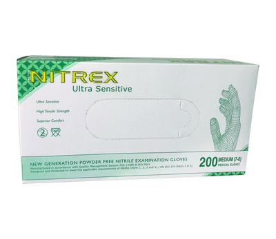 Nitrex Ultra Sensitive Powder Free Nitrile Examination Gloves  Lavender Blue Medium x200