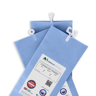 Marlux Anti-Bacterial Curtains  Pastel Blue 1.8m Wide 1.95m Drop x1