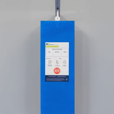 Marlux Medical Antimicrobial Treated Cubicle Curtain 4200mm x 1950mm - 100 gsm - Eyelet - (Universal) - Hospital Blue - Microban Treated Marlux Medical Antimicrobial Treated Cubicle Curtain 4200mm x 1950mm - 100 gsm - Eyelet - (Universal) - Hospital Blue - Microban Treated