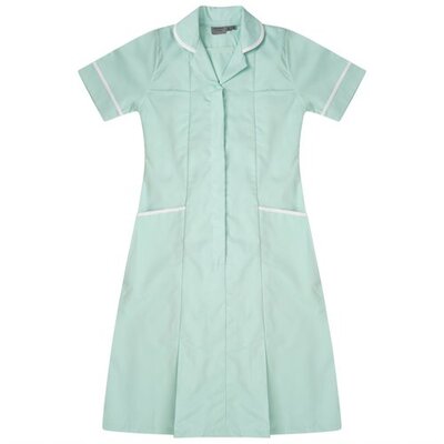Nurses Dress Eau De Nil/White Trim uk 6
