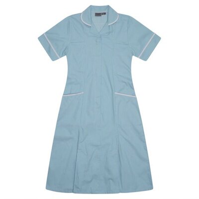 Nurses Dress Green White Stripe/White Trim uk 6