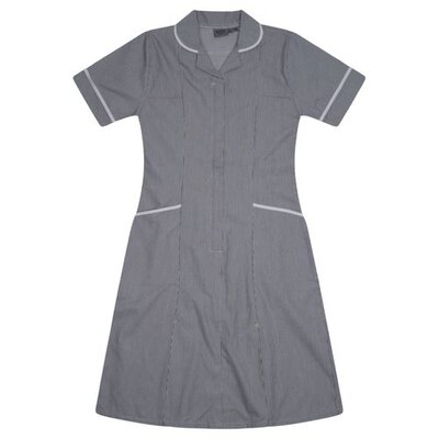 Nurses Dress Navy White Stripe/White Trim uk 6