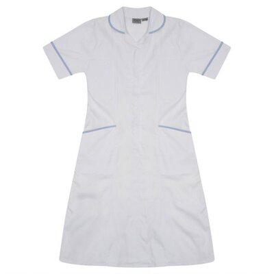 Nurses Dress White/Sky Trim uk 6