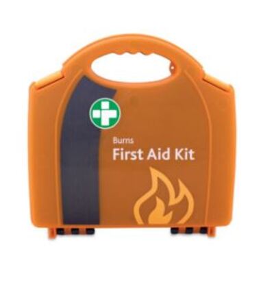 BURNS FIRST AID KIT IN RED BOX x1