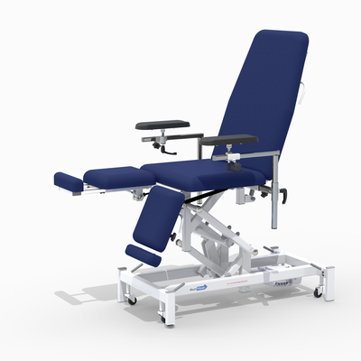 Medi-Plinth Electric Phlebotomy Chair Dark Blue