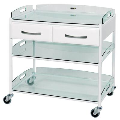 Sunflower Large Dressing Trolley with 3 Glass Effect Shelves
