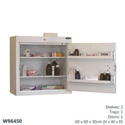 Sunflower Controlled Drug Cabinet with 2 Shelves, 2 Trays and 1 Door -  60 x 60 x 30cm