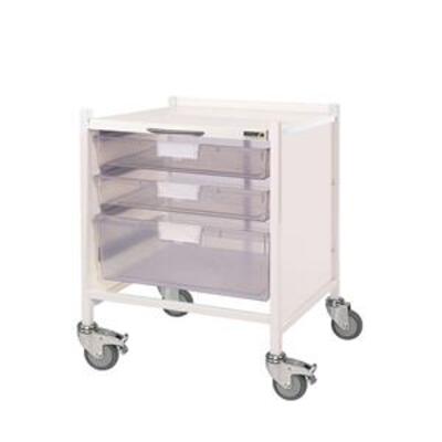 Sunflower Vista 15 Trolley, 2 Single and 1 Double Tray -  Clear Trays