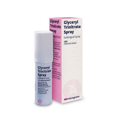 Glyceryl Trinitrate (GTN) 400mcg 180 Dose Spray x1