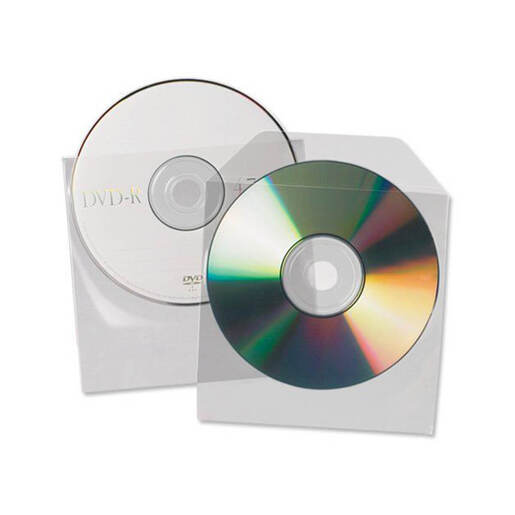 CD/DVD Pocket Polypropylene Non-Adhesive Clear