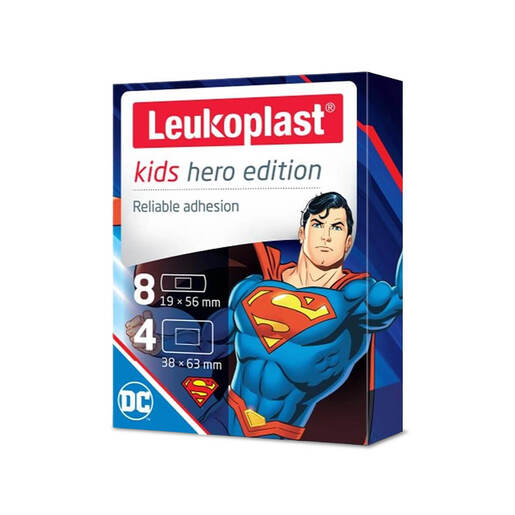 Childrens Leukoplast Superman plasters (12 in a box)