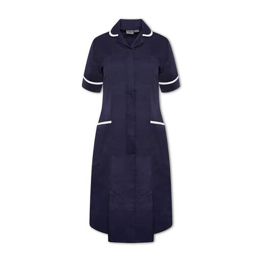 Nurses Dress Navy/White Trim UK 14