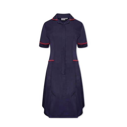 Nurses Dress Navy/Red Trim uk 6