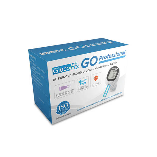 GlucoRx GO Professional Integrated Blood Glucose Monitoring System