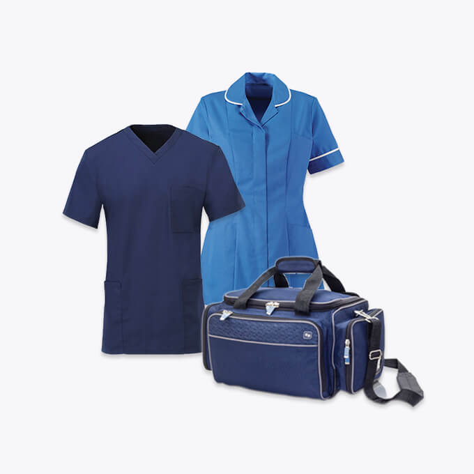 Medical clothing and bags; scrubs and emergency bags available at Williams Medical Supplies 