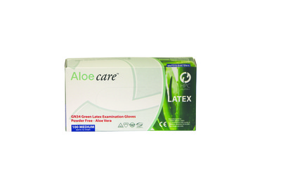 Aloecare Latex Powder-Free Examination Gloves Green Medium x100