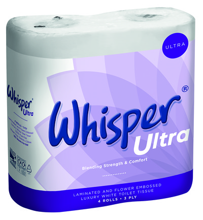 Whisper 3 Ply Ultra Luxury Toilet Roll x40